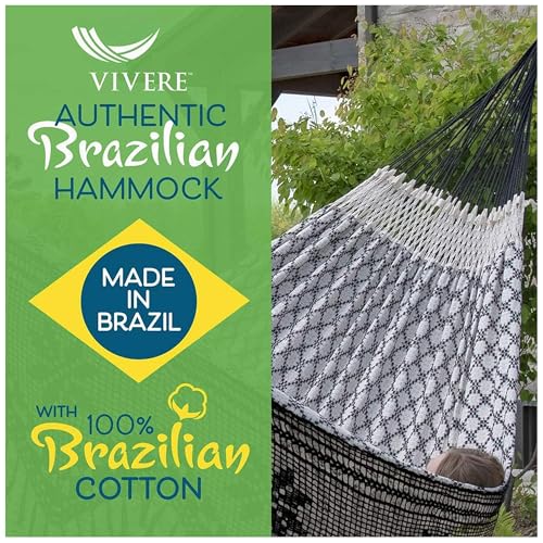 Vivere Authentic Brazilian Luxury Hammock - 450 lb Capacity - color: Luxo