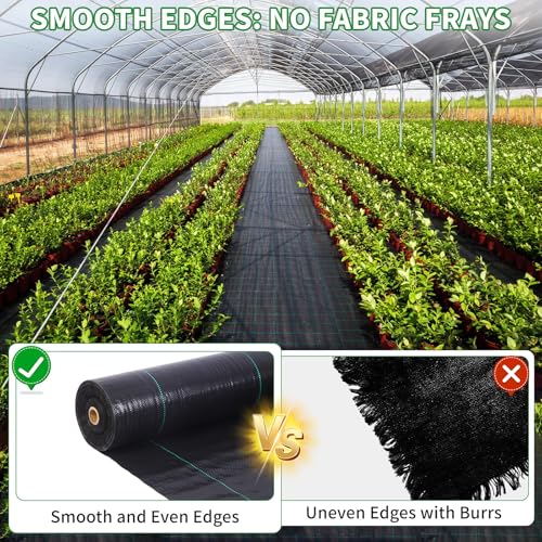 4FT X 328FT Garden Weed Barrier Landscape Fabric Heavy Duty Ultra Thick Premium Weeds Control Mat Ground Cover Weed Block Gardening Mat, 20 Ground Stakes Included - size: 4ft x 328ft