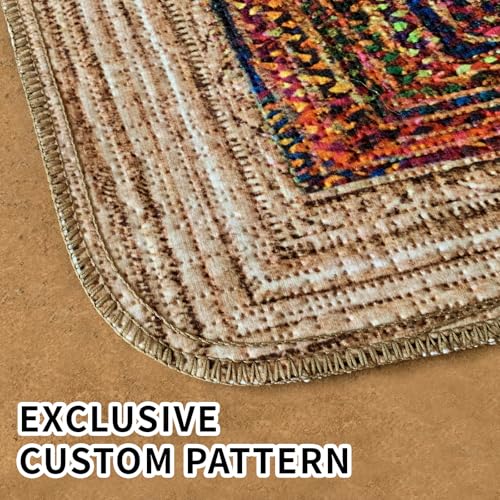 Washable Dog Pee Pads, Vintage Carpet Style, Non-Slip, Leak-Proof, Ultra-Absorbent, Reusable Puppy Training Pads & Mat for Pet Crates, Floors, Whelping & Housebreaking, 2 Pack 36"x48" - color: Sisal Bohemian Print, size: 36" ×48"(pack of 2)