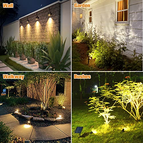 APONUO Metal Outdoor Solar Landscape Lights, Waterproof Spotlight 6-in-1 for Yard Landscape Lighting, Auto On/Off for Pathway, Driveway, Patio, Warm White - color: Warm White, size: 6-IN-1