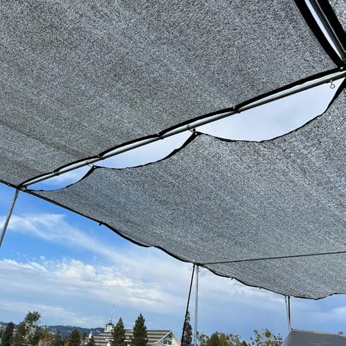 70% Aluminet Shade Cloth Reflective Sun Shade, Heat Blocker for Greenhouses, Cars, Pets, RVs, Outdoor Camping, Breathable and Foldable – Includes Bungees and Storage Bag (10x25 FT) - size: 10x25FT
