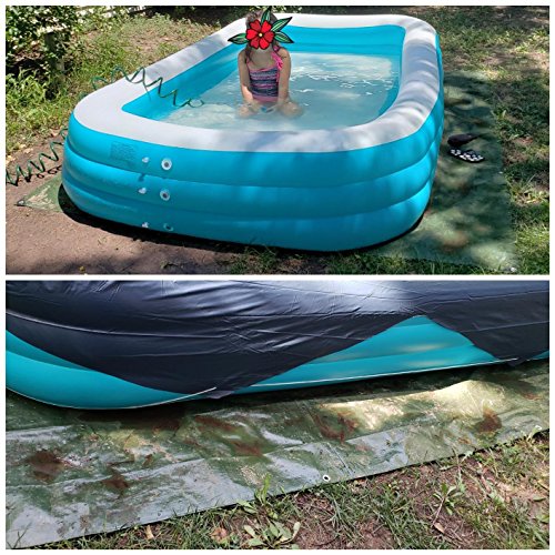 Heavy Duty Tarp 9mil Waterproof Outdoor Tarps Multi-Purpose Tear and Rip Proof UV Resistant Green Tarpaulin with Reinforced Grommets and Edges, 8' x 10' - color: 9mil Army Green, size: 8x10 FT