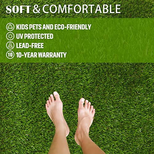Artificial Garden Grass 5' x 8' (40 Square ft) Fake Grass, Dog Potty Grass, So ft Pet Turf Grass Mat, Non Toxic, Thick Lawn Puppy Potty Training, Dog Mat Pad - size: 5 Ft X 8 Ft
