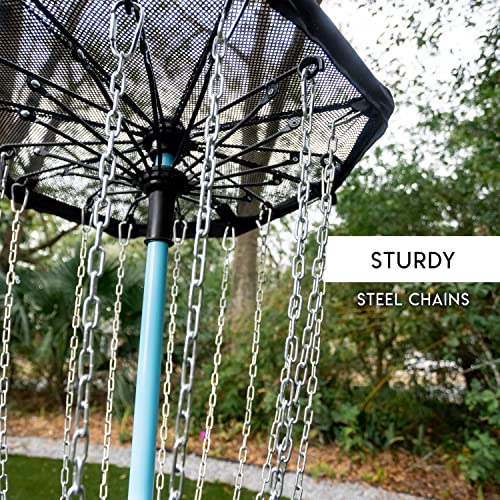Franklin Sports Disc Golf Baskets - Portable Disc Golf Target with Chains Included - Disc Golf Basket Stand Equipment for Hole + Course Creation - style: Elite Steel Chain
