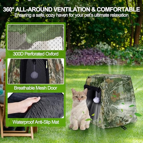 Cat Tent for Small Medium Large Cats, Pop Up Dog Enclosure for Small Dogs, Portable Pet Tent with Cat Ball, Indoor Puppy Tent and Kitten Tent for Camping Beach Outdoor 23.6x23.6x16.5 inch (Size S) - size: S 23.6x23.6x16.5 inch