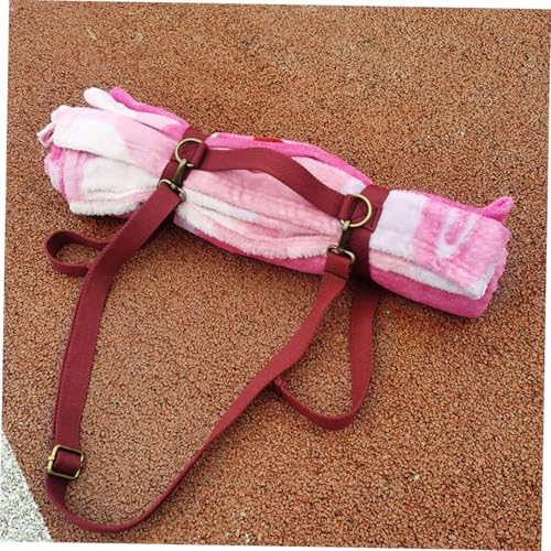 Picnic Blanket Carrying Strap Red, Elastic Yoga Mat Sling with Handle, Sturdy Binding Strap for Travel, Outdoor Sports, and Exercise Fitness Use