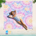Beach Blanket 78''×81'' Suits 1-5 Adults Waterproof Sandproof Oversized Lightweight Sand Free Beach Blanket Large Picnic Mat for Travel Camping Picnic Hiking - color: Mandala, size: 78''x81''