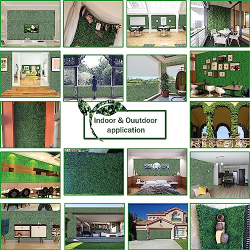 ODTORY Artificial Boxwood Roll: 40x120 in (33.5 sqft) UV-Anti Faux Ivy Boxwood Hedge Leaf Grass Wall for Patio Balcony Privacy, Garden, Backyard Greenery Wall Backdrop and Fence Decor - size: 40 in x 120 in- Boxwood