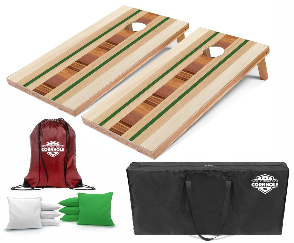 World Series of Cornhole Regulation Size Cornhole Boards – Lightweight & Durable All-Wood Construction | Backyard Bean Bag Toss Set | Rugged Outdoor Game for Tailgates, BBQs, & Backyard Battles - color: Pacific Surf