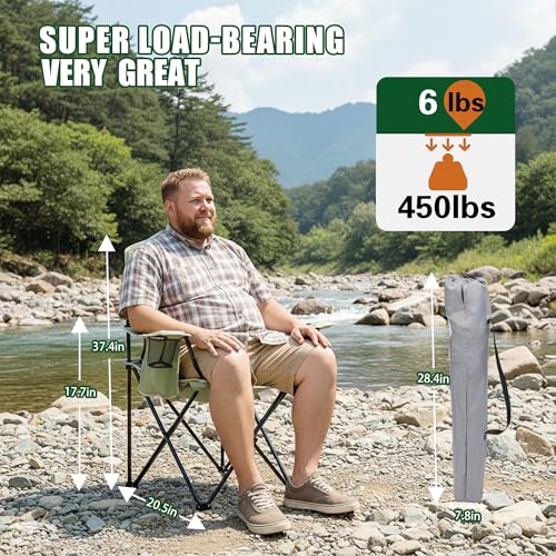 Portable Outdoor Folding Chair with Cup Holder & Cooler Bag - Breathable Mesh, Wide Armrests, Ergonomic Design for Camping, Beach, Backyard - Includes Storage Bag & Bottle Opener (Black/Green/Red) - color: 01-green