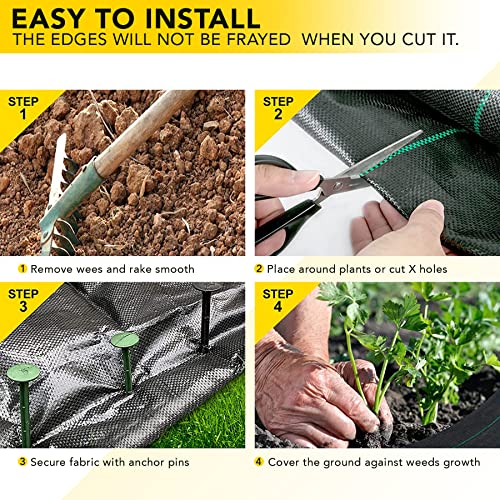 Weed Barrier Fabric Premium 5oz Landscape Fabric Heavy Duty Ground Cover Pro Garden Road Fabric Commercial Weed Barrier Fabric Anti-Weed Gardening Mat, 4FTx100FT - size: 5oz -4FT x100FT-NEW
