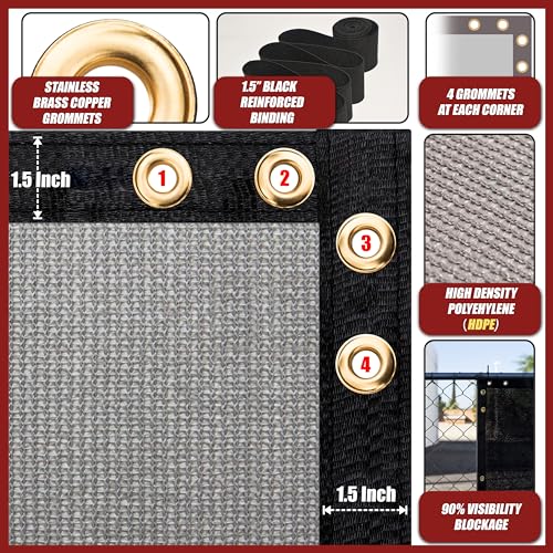 Amgo 4' x 10' Beige Fence Privacy Screen, Commercial Standard Heavy Duty Windscreen with Bindings & Grommets, 90% Blockage, Cable Zip Ties Included (We Make Custom Size) - color: Beige, size: 0 4' x 1 0'
