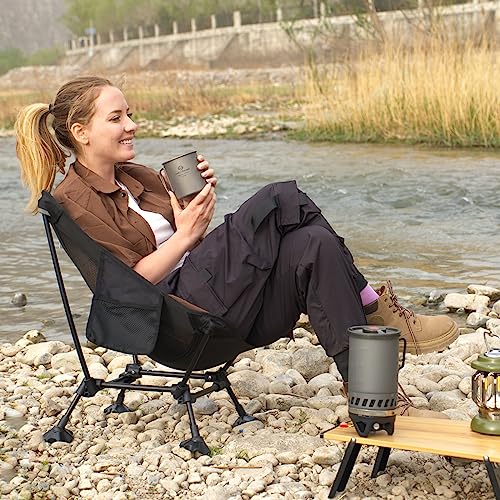 ATEPA Backpacking Chair, Ultralight Folding Portable Small Camping Chairs for Adults Compact Foldable Beach Seat with Anti-Sinking Feet & Aluminum Frame for Outdoor Hiking Travel Fishing, 2 Pack