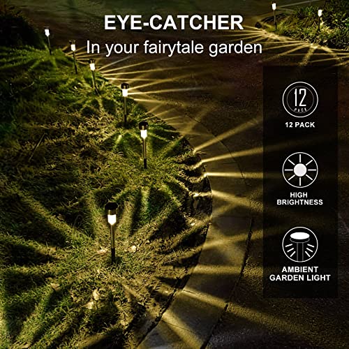 Dream Master Solar Lights Outdoor Waterproof, Stainless Steel LED Landscape Lighting, Solar Garden Lights, Outdoor Decorations for Yard, Pathway, Walkway, Patio, Lawn - 16 Pack (Warm White) - color: Warm White, size: 16 Pack