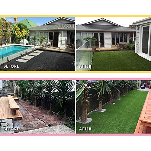 Premium Artificial Turf Grass 4x19 Ft 4-Tone 0.8" Pile Height, Durable Astroturf Fake Grass Rug, Synthetic Grass for Dogs Potty Indoor Outdoor Landscape with Drainage Holes - color: 4 Ft, size: 4 x 19 Feet