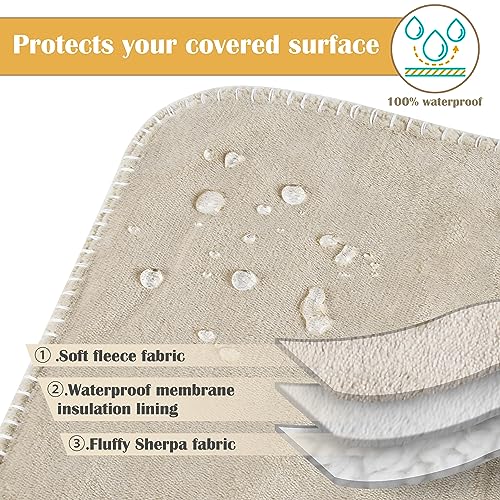 Kritter Planet Waterproof Small Dog Blanket - Soft Puppy Furniture Protector, Washable Car Cover, Reversible Sherpa Fleece Couch Cover for Small Pets - color: Taupe, size: 20x30 Inches