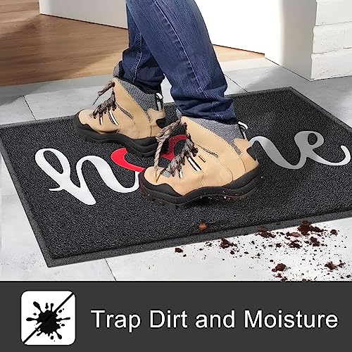 KILOCOCO Door Mat Outdoor Doormat Welcome Mat, Funny Home Mats Non-Slip Front Door Mat for Entrance, Easy Clean Indoor Door Mats for Garage, Yard, Patio, High Traffic Areas 18"x30", Black - color: Home, size: 1'6" x 2'6" (Rectangular)