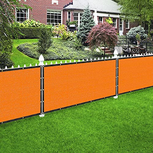 Houssity Orange 6' x 2' Fence Privacy Screen Cover Panel Shade Cloth Fabric for Chain Link Fence Patio Pool Driveway Walkway Construction Project Playground Outdoor Events - color: Orange, size: 6' x 2'