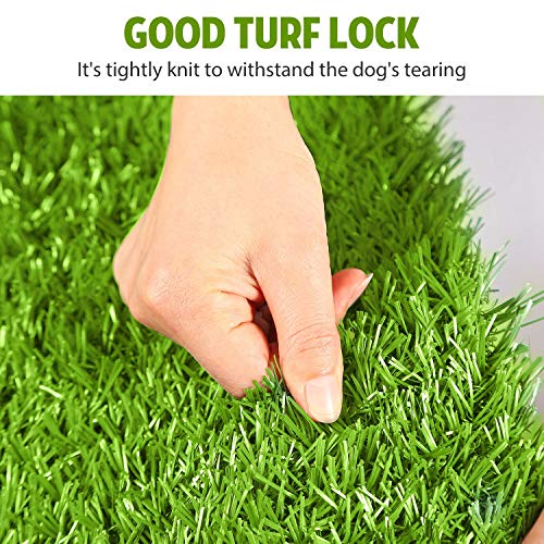 Dog Litter Box, Artificial Grass for Dogs Potty with Tray, Fake Grass Patch for Dogs Indoor and Outdoor Use, Puppy Training Pad, Best for Medium and Small Dog, by GPCT