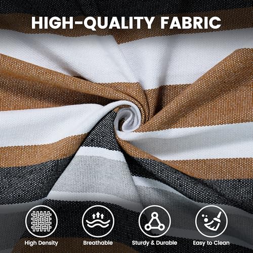 Lazy Daze Hammocks Double Brazilian Cotton Hammock, Extra Large Portable Outdoor Camping Hammock with Tree Straps & Travel Bag for Backyard Patio Poolside Indoor, 550lbs Capacity, Brown & White - color: Brown & White