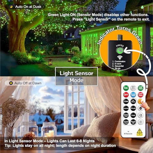 HXWEIYE Rechargeable Fairy Lights with Remote, 2 Pack 33ft 100LED Twinkle Lights with DIY Timer & Light Sensor, Waterproof Outdoor String Lights for Bedroom Patio Christmas Tree Decor, Green - color: Green, size: 100 LEDs - 2Pack