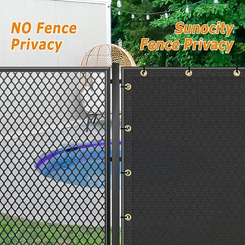 Privacy Fence Screen 8' x 2', 90% Blockage Heavy Duty 170 GSM Fencing Mesh Net Cover for Outdoor Wall Garden Yard Backyard Cable Zip Ties Included Black-We Make Custom Size - color: Black, size: 8X2 FT - Custom Sizes