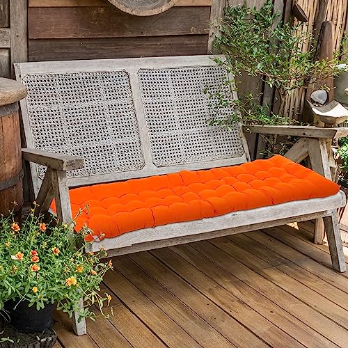 Bucherry 67 x 19 Inch Chaise Lounge Cushions Soft Lounge Chair Cushion Gravity Chair Cushion Sofa Lawn Furniture Cushion Pad with 6 Tie for Outdoor Indoor Patio Home Without Headrest (Orange,2 Pcs) - color: Orange