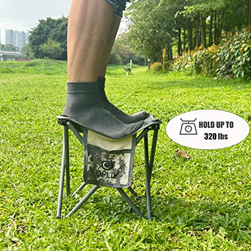 Opliy Camping Stool 2 Pack,13.5 Inch Portable Folding Stool for Outdoor Gardening and Beach Hiking Fishing,Foot Stool with Carry Bag (Camouflage) - color: Camouflage