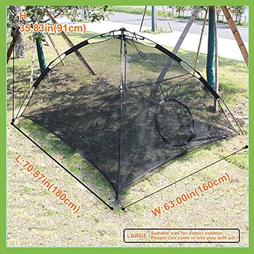 Portable Large Pop Up Pet Cat Tents Enclosures for Outside Patio - color: Black-Standard