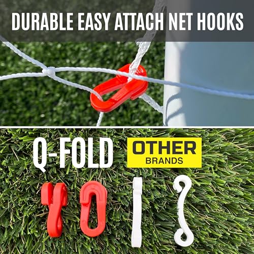 QUICKPLAY Q-Fold Soccer Goal | 30-Second Folding Design for Easy Setup | Portable & Weatherproof uPVC Soccer Goal for Backyard | Durable Post for Adults & Kids - style: 12 x 6'