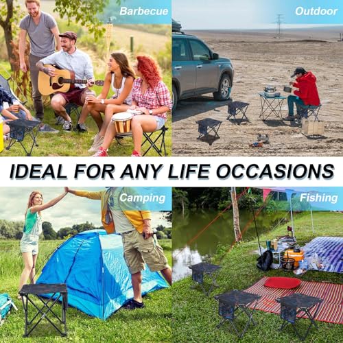VOLIXOD 2 Pack Folding Portable Camping Stool for Adults, Lightweight Collapsible Stool for Outdoor Footrest Fishing Hiking Gardening and Beach with Carry Bag(400 LBS Capacity) - size: (2 Piece)