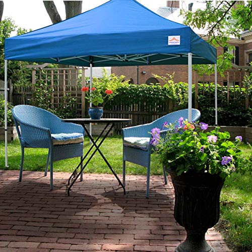 10'x10' Pop Up Canopy Tent Commercial Instant Shelter with Heavy Duty Roller Bag, 4 Canopy Sand Bags, 10x10 FT Blue - color: Blue