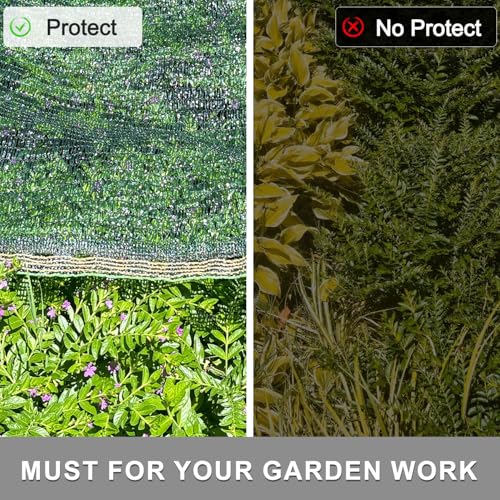 SUNNY GUARD 35-45% Sun Shade Cloth, 6 x 8 FT Green HDPE Mesh – Breathable Garden Shade Cover for Plants, Vegetables, Greenhouse, Patio, Chicken Coop & Dog Kennel - color: 40% SHADE-GREEN, size: 6 FT x 8 FT