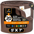 Xpose Safety 5' x 7' Ultra Heavy Duty Tarp - 20 Mil Waterproof Tarps for Camping, Outdoor Adventures & Tent Cover, UV Protection, Reinforced Corners, All-Weather Durability - size: 5' x 7'