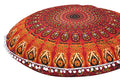32" Peacock Mandala Bohemian Yoga Meditation Floor Pillow Cover Comfortable Home Car Bed Sofa Cushion Couch Seating Large Zipped Throw (32 inches, Red) - color: Red