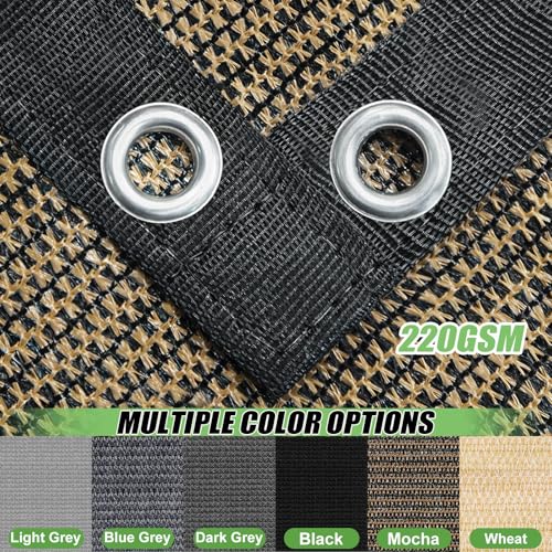 90% Outdoor Sun Shade Cloth, 6'×6' Pergola Shade Cover with Grommets, Privacy Screen Sunshades for Patio Garden Backyard Plant, Mocha - color: Mocha, size: 0 6 X 0 6 FT