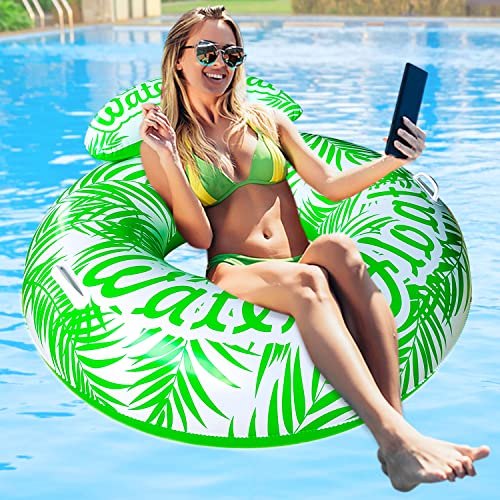SUNSHINEMALL Inflatable Pool Floats Adult Swimming Rings Pool Floaties Accessories Lake Water Floats Beach Air Sofa Inflatable Lounge Chairs Rafts - color: Green