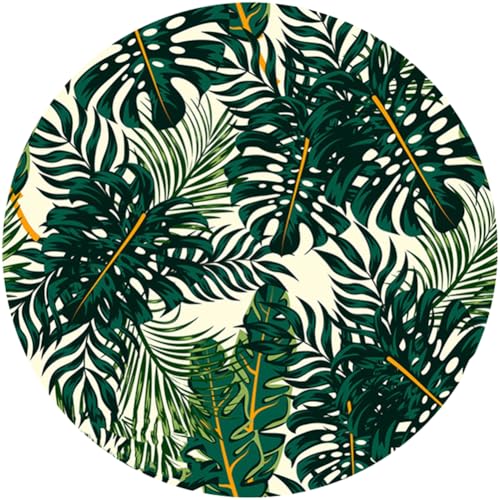 Green Gold Floral Plants Montera Palm Tropical Rug for Patio Deck Balcony Porch Camping Waterproof Non Skid Outside Carpet 3' Hallway Yard Indoor Outdoor Area Rug - color: C, size: 3ft