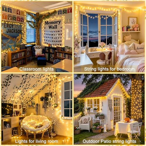 JMEXSUSS 168FT 600 LED String Lights for Outside Clear Wire, Warm White Christmas Lights Outdoor Waterproof, Tree Lights Outdoor Plug in for Patio Wedding Party Holiday Christmas Bedroom Pergola Decor - color: Warm White, size: 600 LED