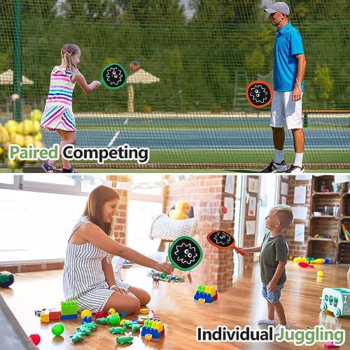 Portable Paddles and Bouncy Balls Set for Kids or Adults’ Indoor Outdoor Activities, Sport Game for Beginner or Intermediate, Swing Racket in Beach Pool Backyard Playground Lawn Park or Court - style: Casual