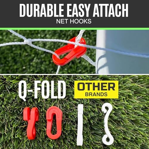 QuickPlay Q-Fold Match Soccer Goal – 30-Second Folding Design for Easy Setup | Portable Net for Backyard | Weatherproof Goal Post for Adults & Kids – [Single Goal] - style: 10 x 6.5' / 3 x 2M - Futsal