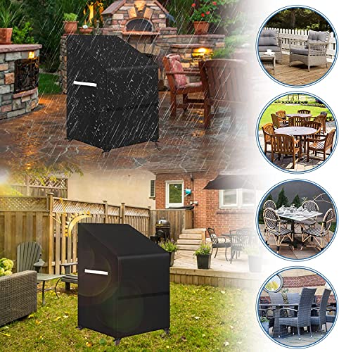 Stacking Outdoor Chair Cover Waterproof, Patio Chair Cover Lawn Outside Patio Furniture Covers Stacked Chairs, Lounge Chair Covers Outdoor Stack Chairs for 4-6 Stackable Dining Chairs, 33"Lx27"Dx48"H
