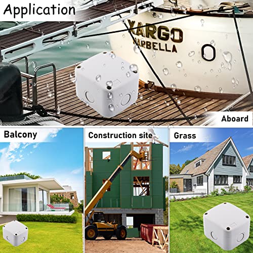 Nineleaf Waterproof Junction Box,IP66 Weatherproof Electrical Project Boxes,3.3 x 2.8 x 2.3 inch,Universal PVC/ABS Plastic Project Enclosure Box,White - color: White, size: 86x74x62mm