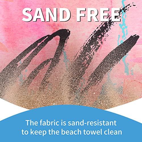 2 Pack Lightweight Thin Beach Towel Oversized 71"x32" Big Extra Large Microfiber Sand Free Towels for Adult Quick Dry Travel Camping Beach Accessories Vacation Essential Gift Black Mandala Pink Leaf - color: 2 Pack Black Mandala Pink Leaf