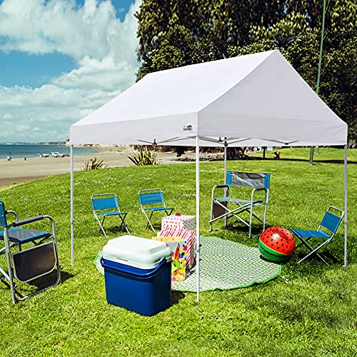 Eurmax USA Patented 10x10 Pop Up Canopy Tent Party Tent Commercial Instant Canopies Shelter with Heavy Duty Roller Bag,Bonus 4 Sand Bags (Snow White) - color: White, size: 10x10 Patented