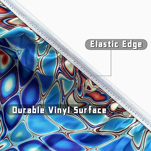 Round Fitted Tablecloth with Elastic Round Outdoor Tablecloths Round Elastic Tablecloth for Tables Waterproof Wipeable Table Cover for Picnic,Camping,Dinner - color: Blue, size: 24" (Round)