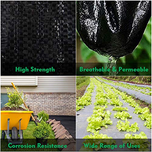 Premium 5oz Pro Weed Barrier Landscape Fabric Ground Cover Heavy Duty Commercial Anti-Weed Gardening Mat, 3ft x 250ft, Black - size: 3ftx250ft