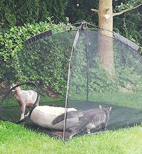 Portable Large Pop Up Pet Cat Tents Enclosures for Outside Patio - color: Black-Standard