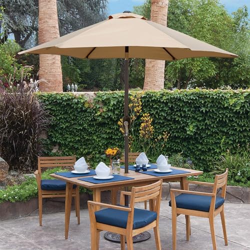 Blissun 7.5 ft Patio Umbrella, Yard Umbrella, Outdoor Market Umbrella with Push Button Tilt Crank (Tan) - color: tan