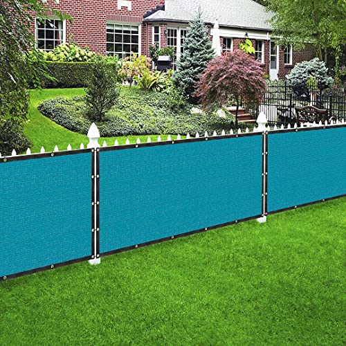 Houssity Turquoise 6' x 1' Fence Privacy Screen Cover Panel Shade Cloth Fabric for Chain Link Fence Patio Pool Driveway Walkway Construction Project Playground Outdoor Events - color: Turquoise, size: 6' x 1'